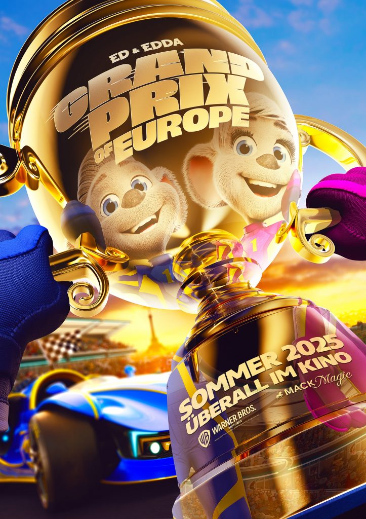Im Sommer 2025 erscheint mit GRAND PRIX OF EUROPE ein rasantes und herzerwärmendes Animations-Abenteuer mit Ed & Edda, den bekannten und beliebten Maskottchen des Europa-Park.