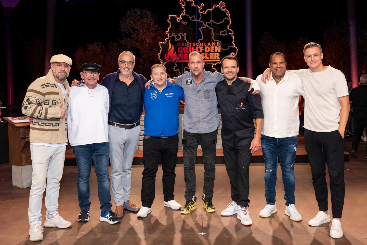 V.l.: Das Bo, Klaus Moritz, Christian Rach, Andre Domke, Stefan Schröder, Steffen Henssler, Ailton, Felix Kroos