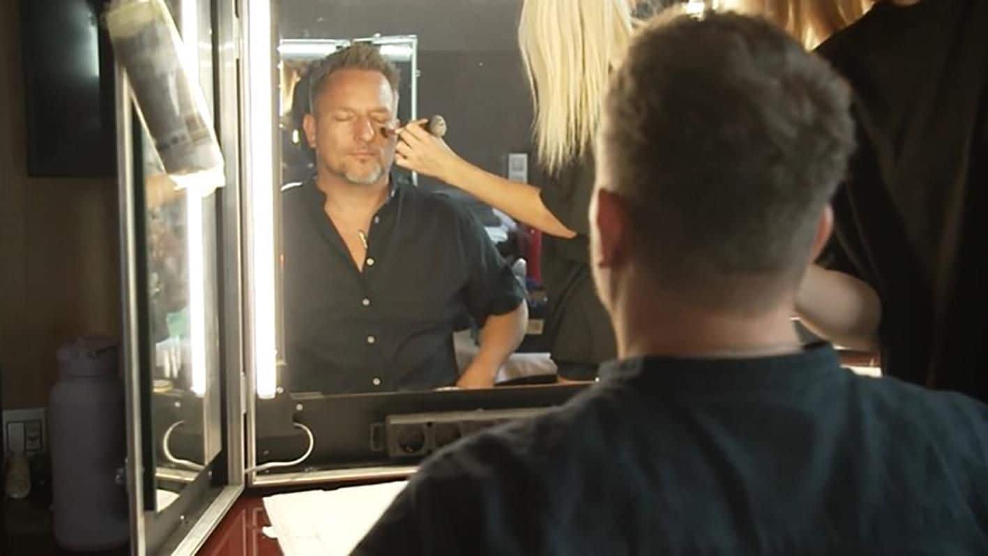 Lars Pape (spielt "Michael 'Michi' Bode") in der Maske