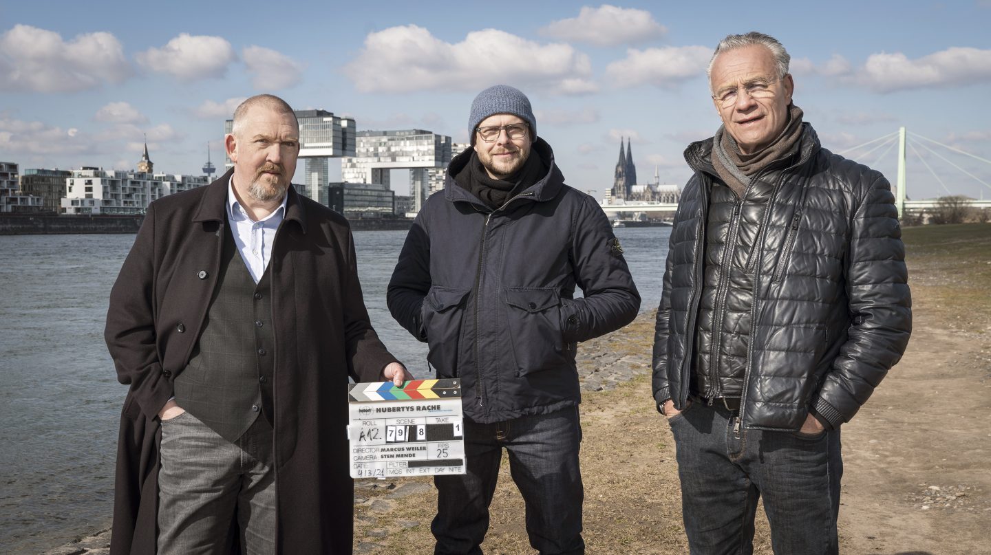 v.l.n.re.:  Dietmar Bär, Markus Weiler (Regisseur) und  Klaus J. Behrendt.
