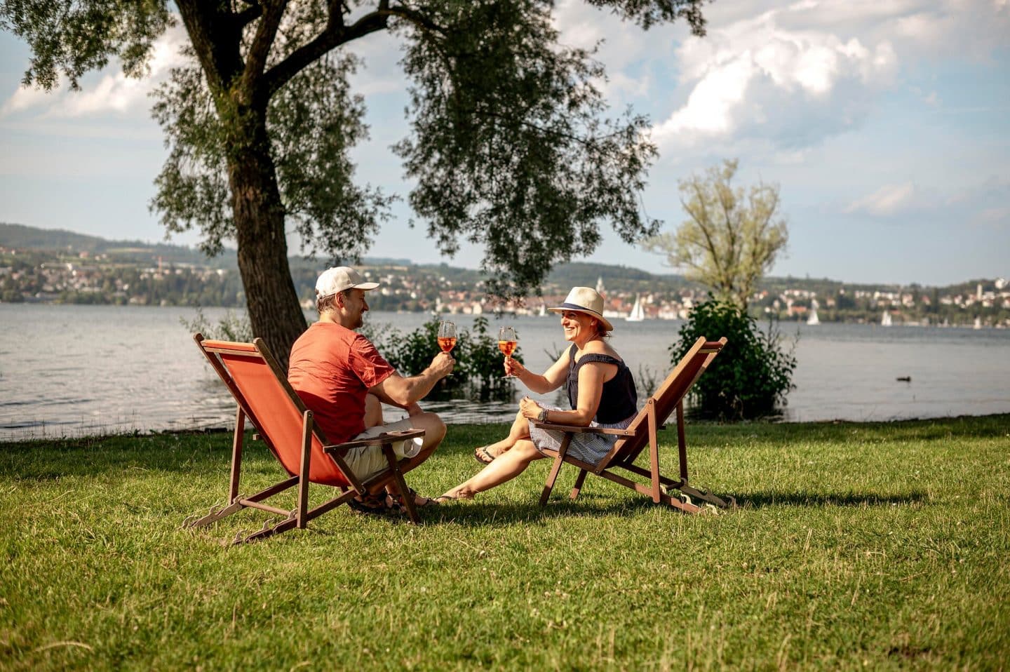 Entspannen am Strandbad neben dem Campingplatz Klausenhorn.