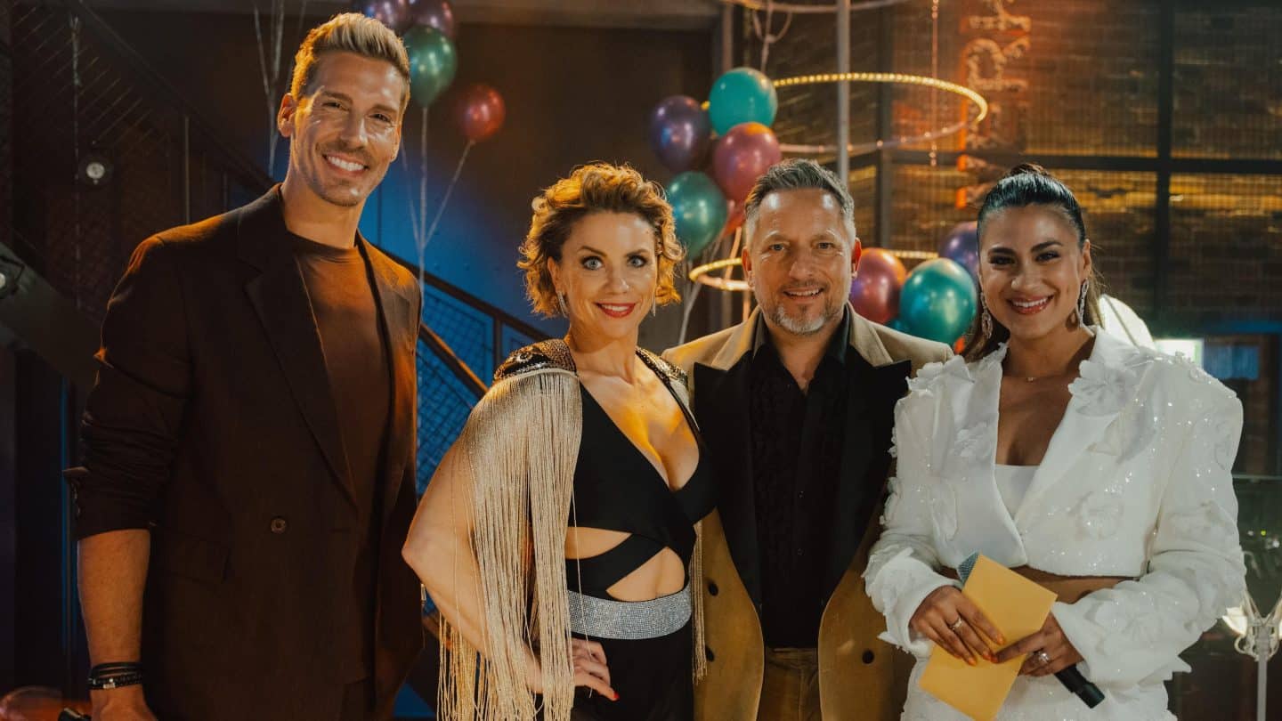 V.l.: Norman Langen, Yvonne (Gisa Zach) und Michael "Michi" (Lars Pape), Steffi Brungs